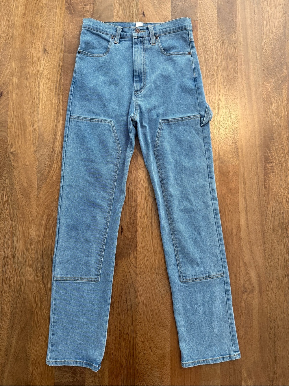 R.G. Kane High Rise Straight Leg Double-Knee Carpenter Jeans Waist 27